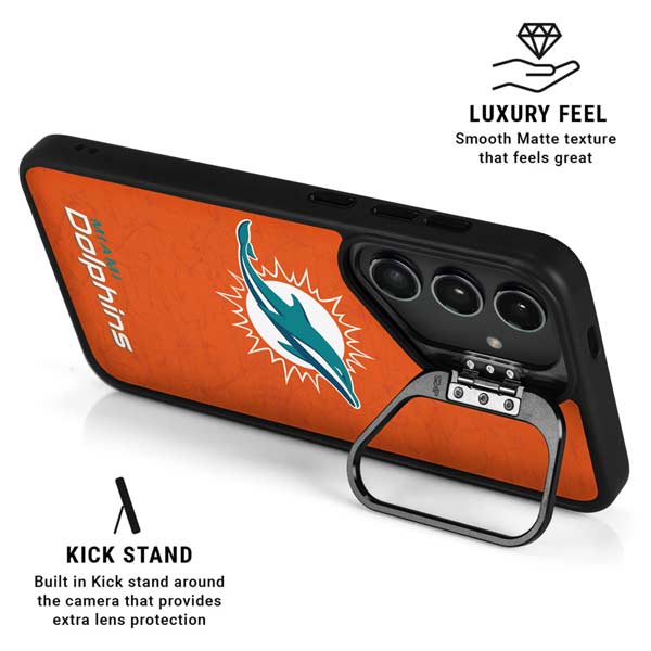 NFL Miami Dolphins Distressed- Orange Galaxy S26 Kickstand Case