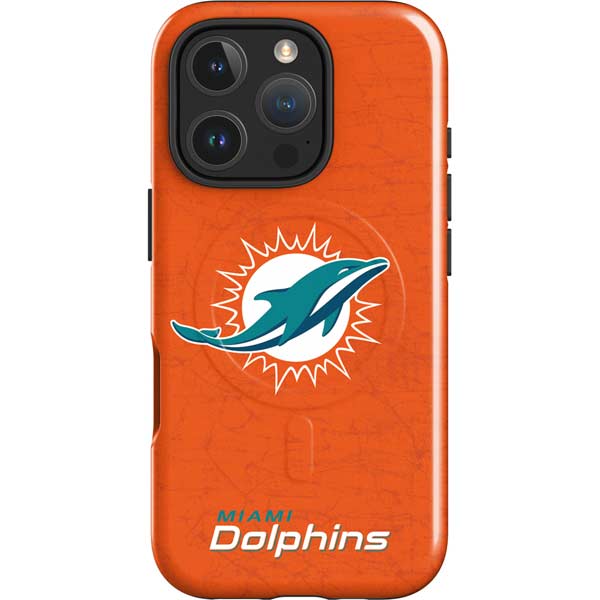 NFL Miami Dolphins Distressed- Orange iPhone 16 Pro Magsafe Impact Case