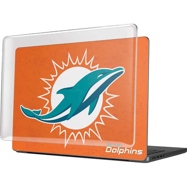 NFL Miami Dolphins Distressed- Orange MacBook Pro 14in (2021-24) Case plus Skin