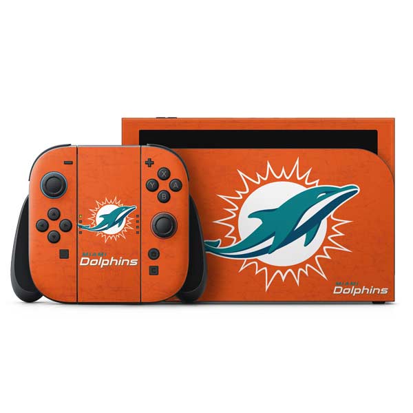 NFL Miami Dolphins Distressed- Orange Nintendo Skins