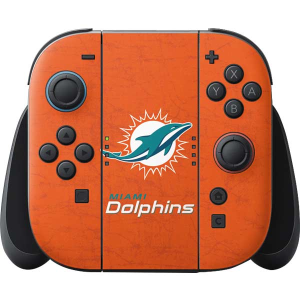 NFL Miami Dolphins Distressed- Orange Nintendo Skins