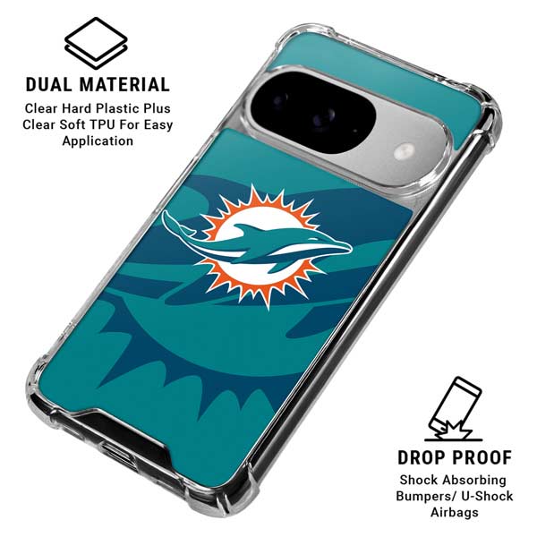NFL Miami Dolphins Double Vision Google Pixel 10 Clear Case