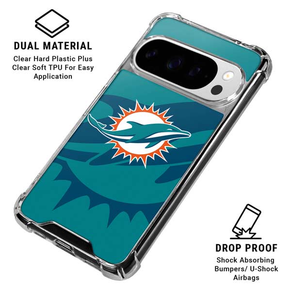 NFL Miami Dolphins Double Vision Google Pixel 10 Pro Clear Case