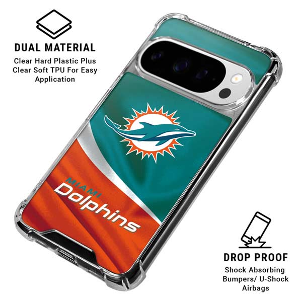 NFL Miami Dolphins Google Pixel 10 Pro XL Clear Case