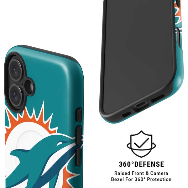 NFL Miami Dolphins Large Logo iPhone 16 Magsafe Impact Case