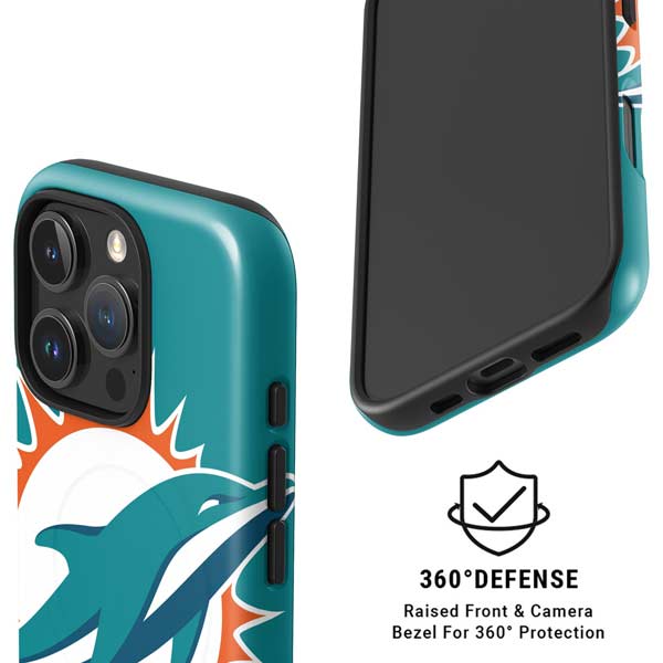 NFL Miami Dolphins Large Logo iPhone 16 Pro Max Magsafe Impact Case