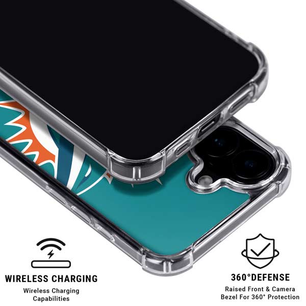 NFL Miami Dolphins Large Logo iPhone 17 Clear Case