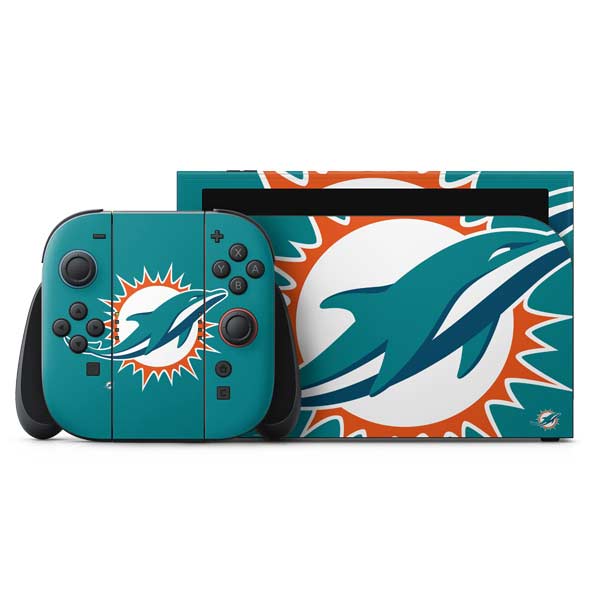 NFL Miami Dolphins Large Logo Nintendo Switch 2 (2025) with Joy-Con Skin