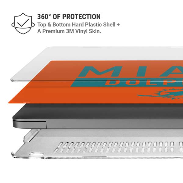 NFL Miami Dolphins Orange Performance Series MacBook Pro 14in (2021-24) Case plus Skin