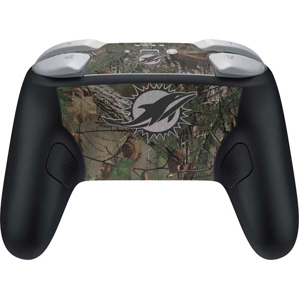 NFL Miami Dolphins Realtree Xtra Green Camo Nintendo Switch 2 (2025) Pro Controller Skin