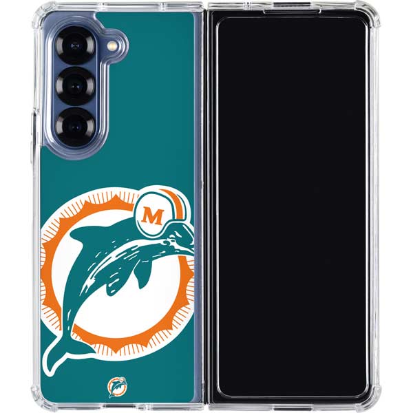 NFL Miami Dolphins Retro Logo Galaxy Z Fold7 Clear Case