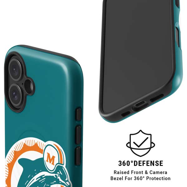 NFL Miami Dolphins Retro Logo iPhone 16 Magsafe Impact Case