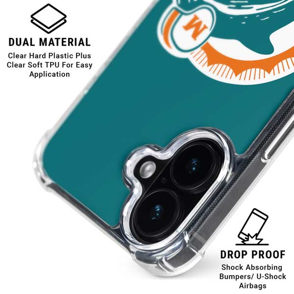 NFL Miami Dolphins Retro Logo iPhone 17 Clear Case