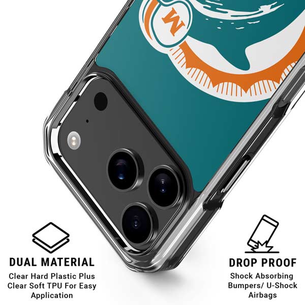 NFL Miami Dolphins Retro Logo iPhone 17 Pro Clear Case