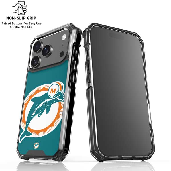 NFL Miami Dolphins Retro Logo iPhone 17 Pro Clear Case
