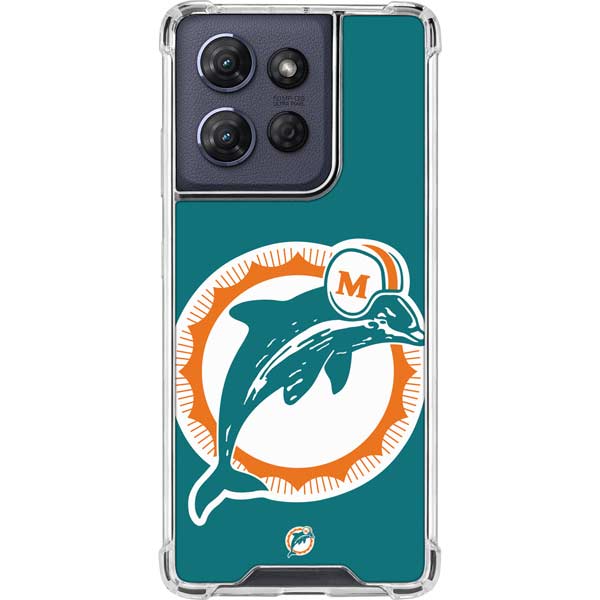 NFL Miami Dolphins Retro Logo Moto G Play 5G (2025) Clear Case