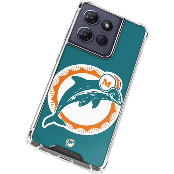 NFL Miami Dolphins Retro Logo Moto G Play 5G (2025) Clear Case