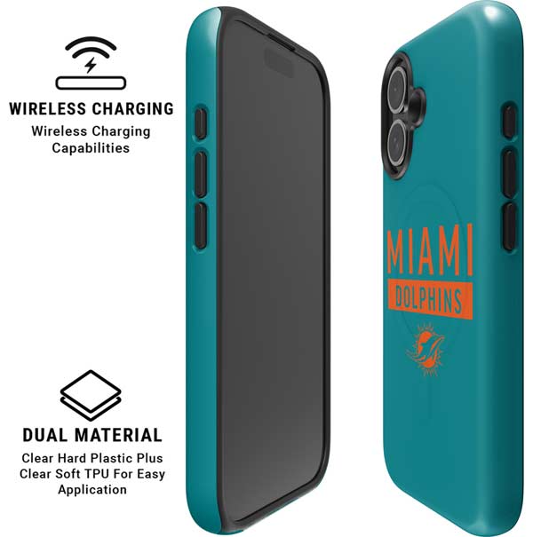 NFL Miami Dolphins Teal Performance Series iPhone 16 Magsafe Impact Case
