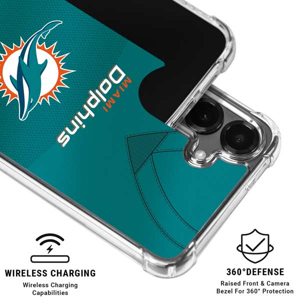 NFL Miami Dolphins Team Jersey Galaxy S26 Plus Clear Case