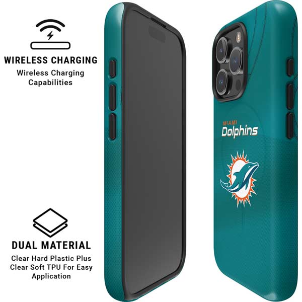 NFL Miami Dolphins Team Jersey iPhone 16 Pro Magsafe Impact Case