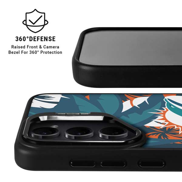 NFL Miami Dolphins Tropical Print Galaxy S26 Ultra Kickstand Case