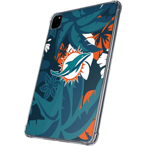 NFL Miami Dolphins Tropical Print iPad Pro 11in (2024) Clear Case