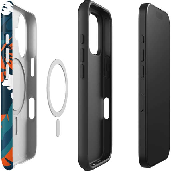 NFL Miami Dolphins Tropical Print iPhone 16 Magsafe Impact Case