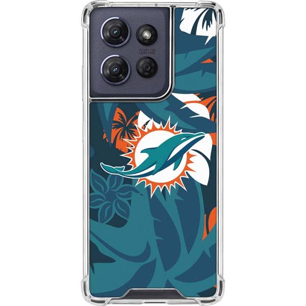 NFL Miami Dolphins Tropical Print Moto G Play 5G (2025) Clear Case