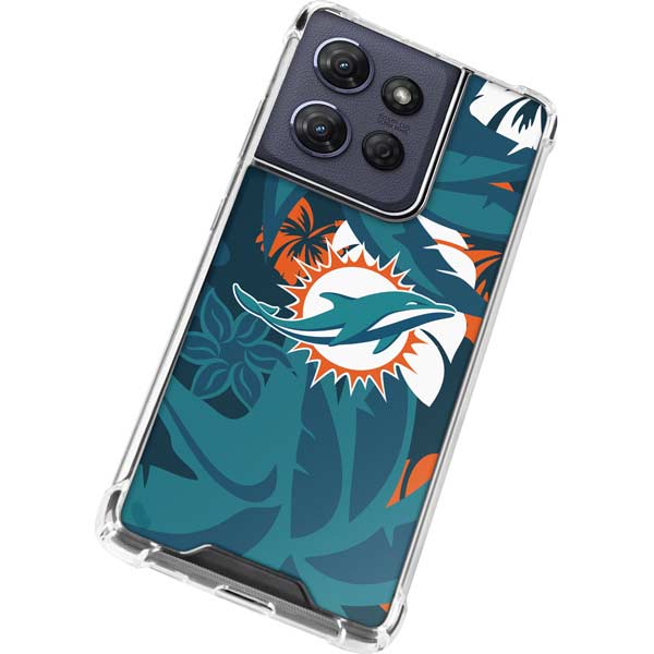 NFL Miami Dolphins Tropical Print Moto G Play 5G (2025) Clear Case