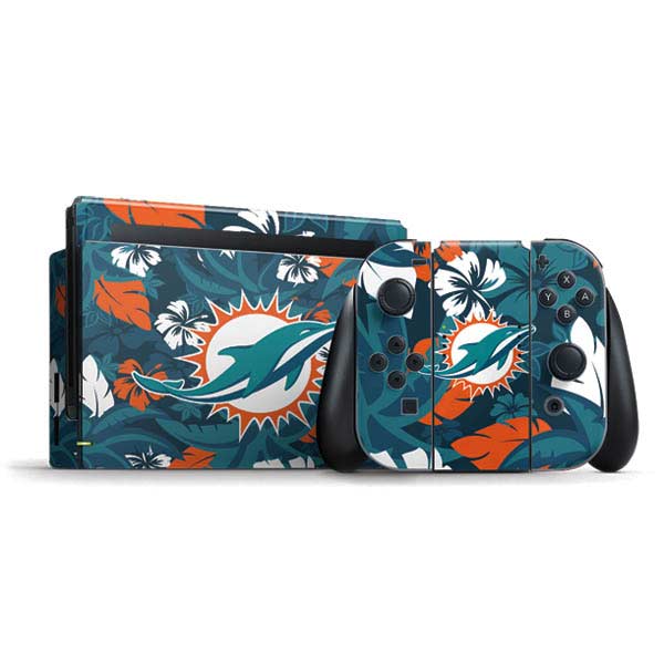 NFL Miami Dolphins Tropical Print Nintendo Skins
