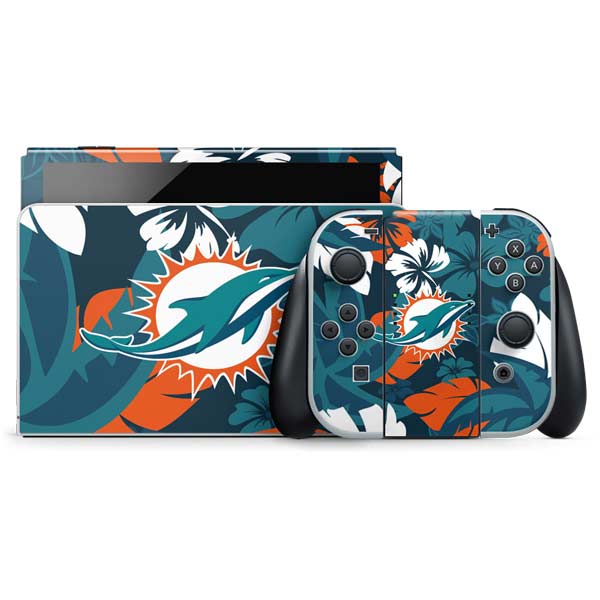 NFL Miami Dolphins Tropical Print Nintendo Skins