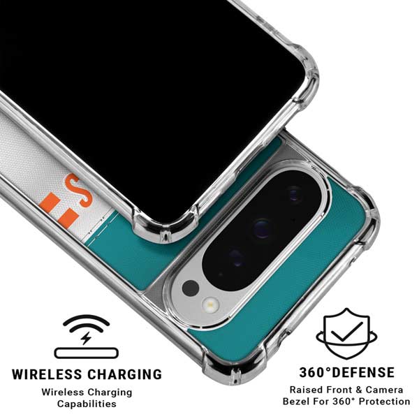 NFL Miami Dolphins White Striped Google Pixel 10 Pro Clear Case