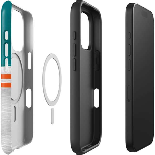 NFL Miami Dolphins White Striped iPhone 16 Pro Magsafe Impact Case