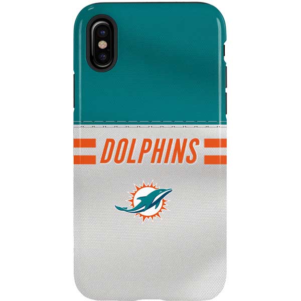 NFL Miami Dolphins White Striped iPhone XS Pro Case