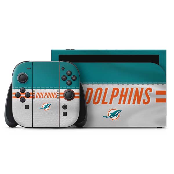 NFL Miami Dolphins White Striped Nintendo Skins