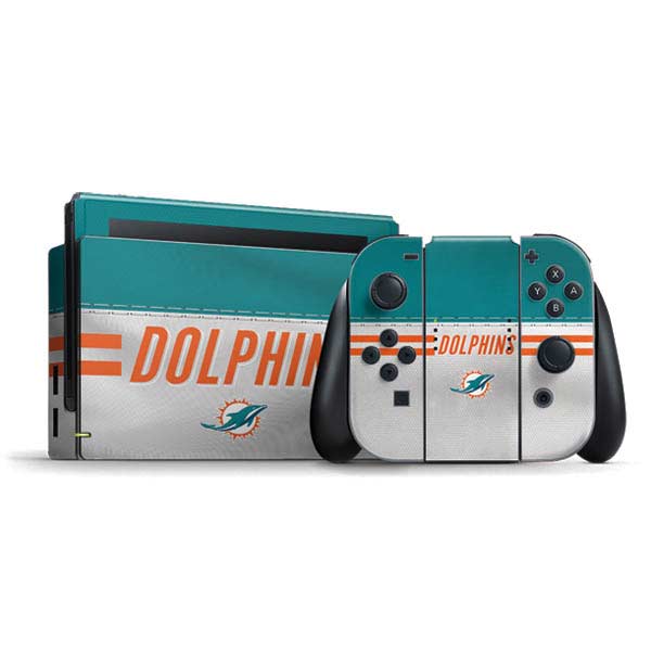NFL Miami Dolphins White Striped Nintendo Skins