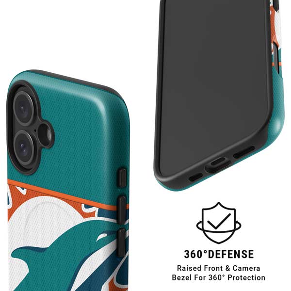NFL Miami Dolphins Zone Block iPhone 16 Magsafe Impact Case