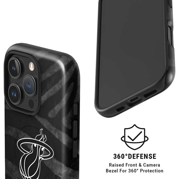 NBA Miami Heat Black Animal Print iPhone 16 Pro Magsafe Impact Case