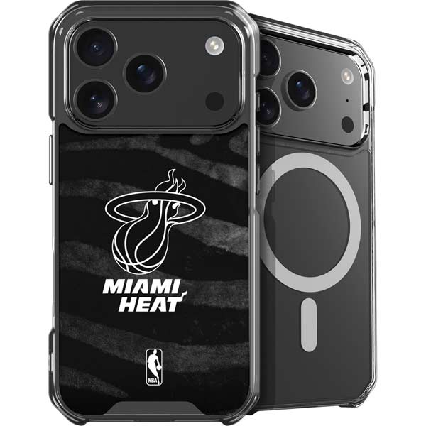 NBA Miami Heat Black Animal Print iPhone 17 Pro Max MagSafe Case