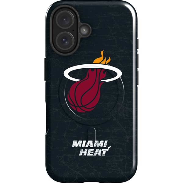 NBA Miami Heat Black Partial Logo iPhone 16 Magsafe Impact Case