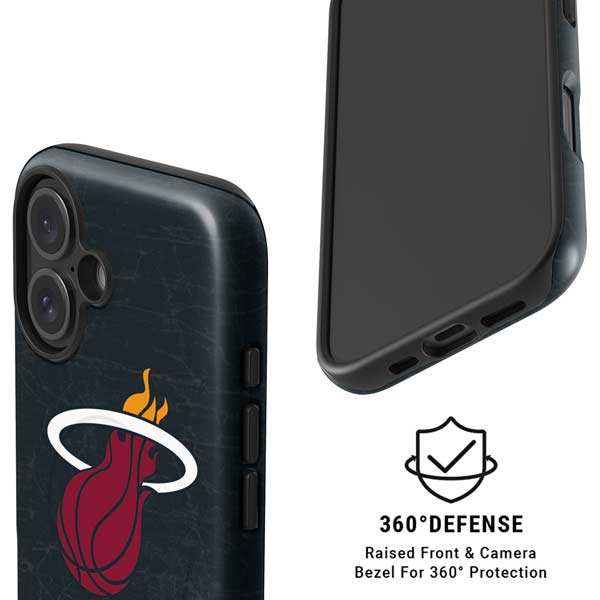 NBA Miami Heat Black Partial Logo iPhone 16 Magsafe Impact Case