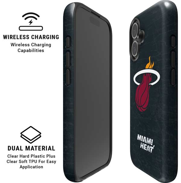 NBA Miami Heat Black Partial Logo iPhone 16 Magsafe Impact Case