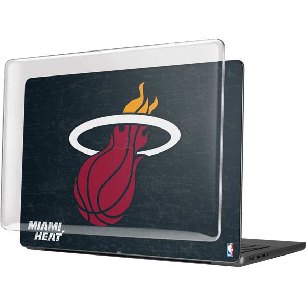 NBA Miami Heat Black Partial Logo MacBook Pro 14in (2021-24) Case plus Skin