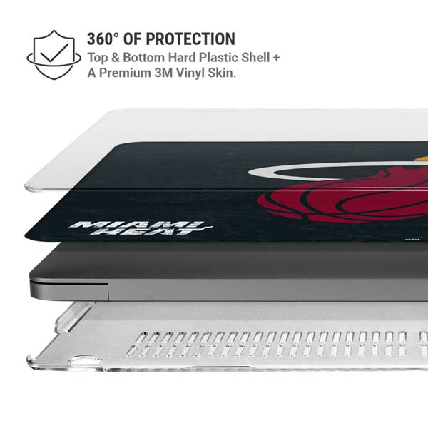 NBA Miami Heat Black Partial Logo MacBook Pro 14in (2021-24) Case plus Skin