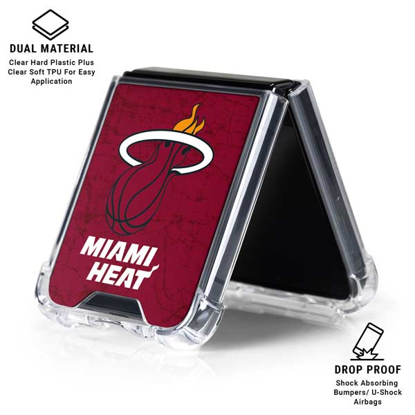 NBA Miami Heat Red Primary Logo Galaxy Z Flip7 Clear Case