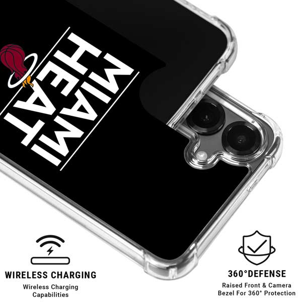 NBA Miami Heat Standard - Black Galaxy S26 Clear Case