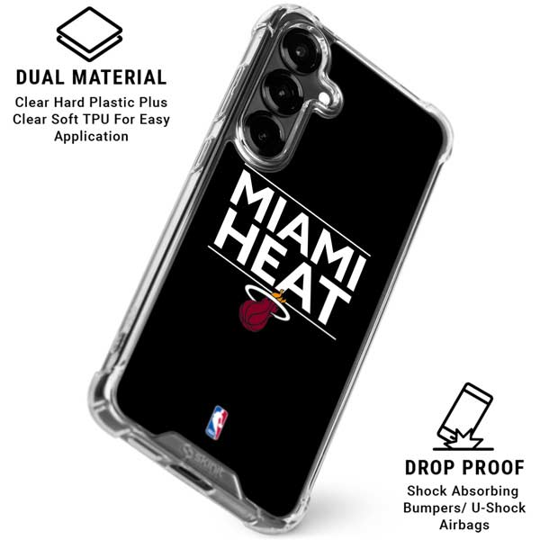 NBA Miami Heat Standard - Black Galaxy S26 Clear Case
