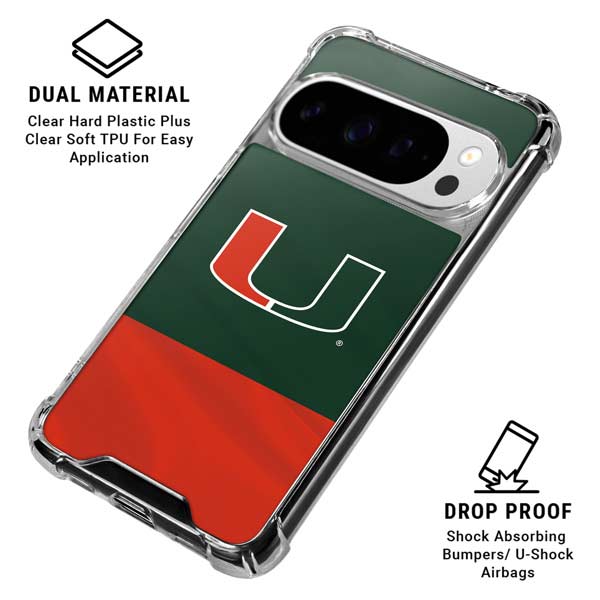University of Miami Hurricanes Flag Google Pixel 10 Pro XL Clear Case
