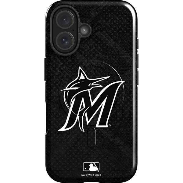 MLB Miami Marlins Dark Wash iPhone 16 Magsafe Impact Case