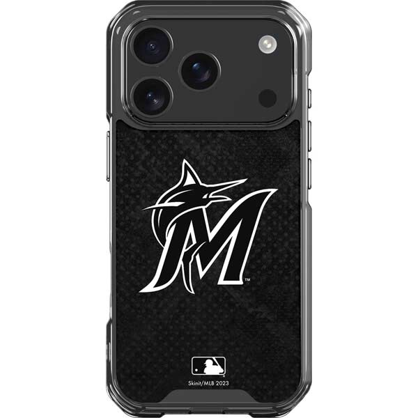 MLB Miami Marlins Dark Wash iPhone 17 Pro Clear Case